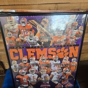 Clemson Football Framed Poster - Orange and Purple